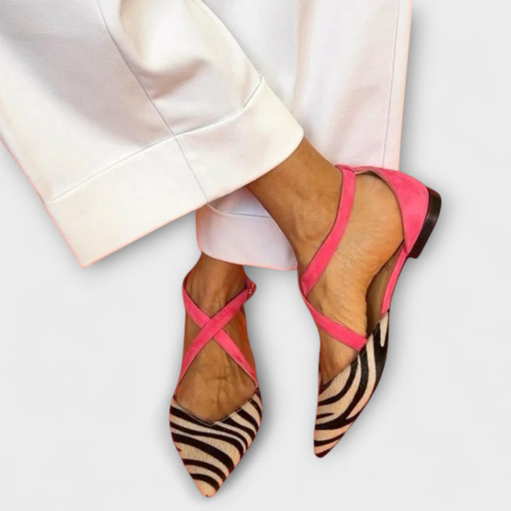 Zebra-kuosiset ballerinat