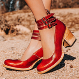 Ginevra - Korkokengät useilla nauhoilla ja paksulla pohjalla