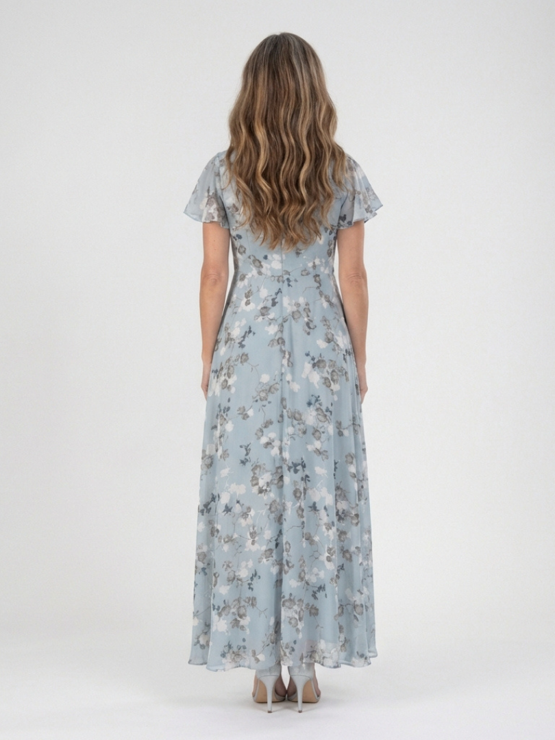 Noémie | Maxi-mekko kukkakuvioisesta sifongista
