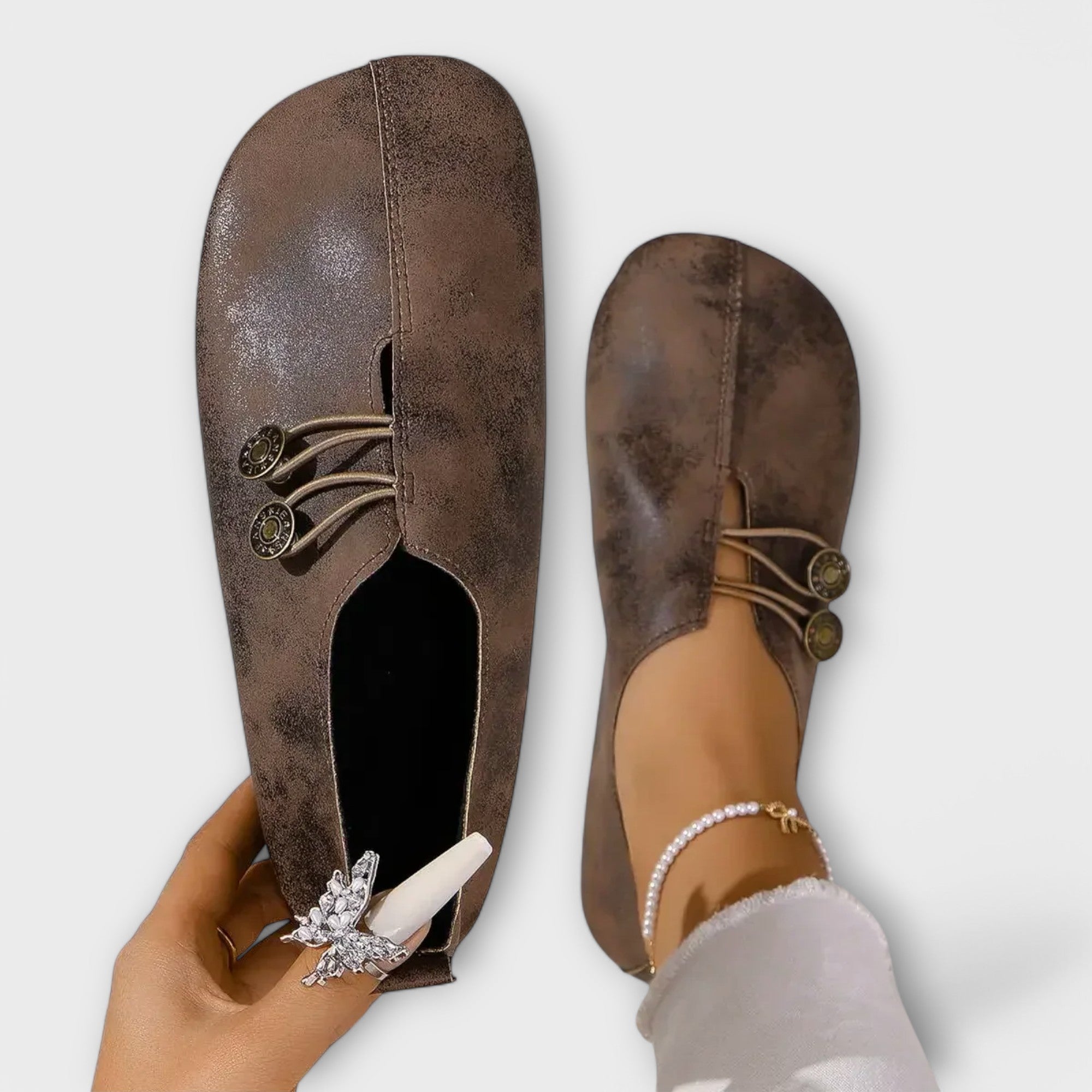 Nahka ballerinat