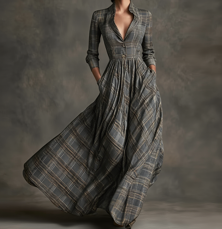 Manuelle | Tyylikäs ruudullinen mekko